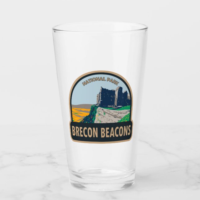 Brecon Beacons National Park Wales Vintage Glass (Front)