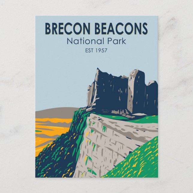 Brecon Beacons National Park Wales Vintage Postcard (Front)