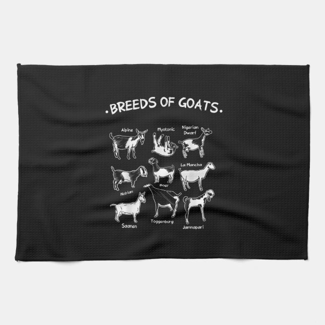 Breeds Of Goats Farmer Goat Gift Kitchen Towel (Horizontal)