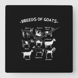 Breeds Of Goats Farmer Goat Gift Square Wall Clock