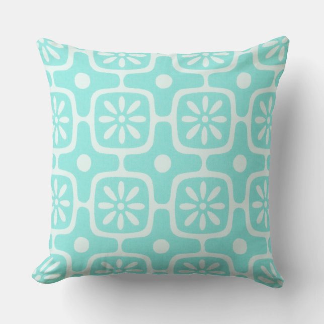 breeze block style retro pattern throw pillow (Front)