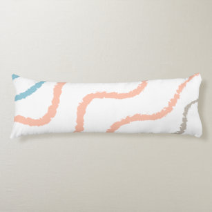 Breeze, Coral, Sand Waves Beach  Body Pillow