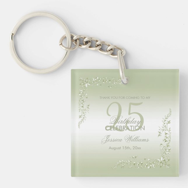 Breezeway Decoration 25th Birthday Keychain (Front)