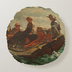 Breezing Up (A Fair Wind) 1873-76 Round Pillow