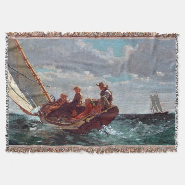 Breezing Up A Fair Wind 1876 Winslow Homer Throw Blanket (Front)