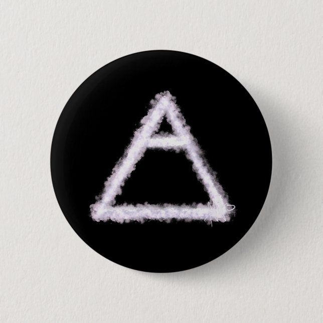 Breezy Air Element Alchemy Symbol 2 Inch Round Button (Front)