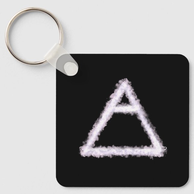 Breezy Air Element Alchemy Symbol Metal Keychain (Front)