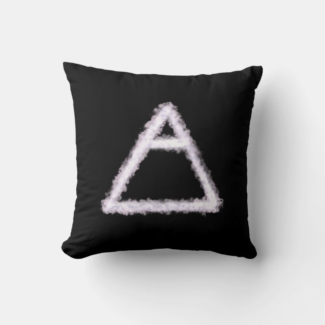 Breezy Air Element Alchemy Symbol Throw Pillow (Front)