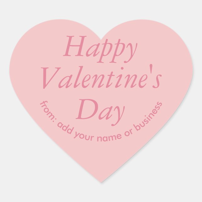 Breezy Pink Heart Valentine's Sticker (Front)