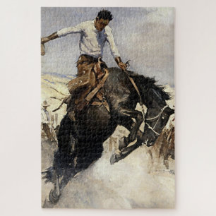 “Breezy Riding” Western Art by WHD Koerner Jigsaw Puzzle