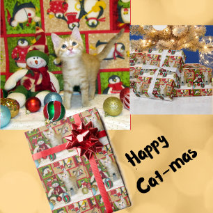 Breezy's Snowman - Cat / Kitten Christmas Wrapping Paper