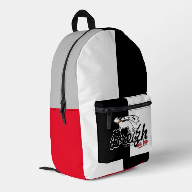 Breizh ma bro printed backpack (Back Corner Left)