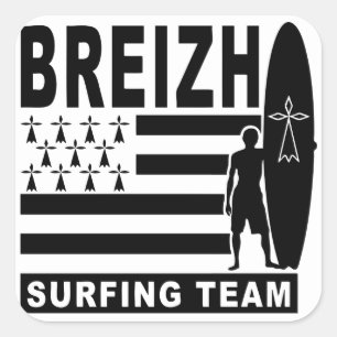 Breizh surfing square sticker