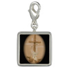 Argent sterling plaqué par charme carré