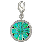 Charme plaqué par argent rond (Emily)