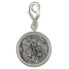 Charme plaqué par argent rond (Jennifer)