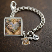 Coeur d'or victorien avec rose, vintage