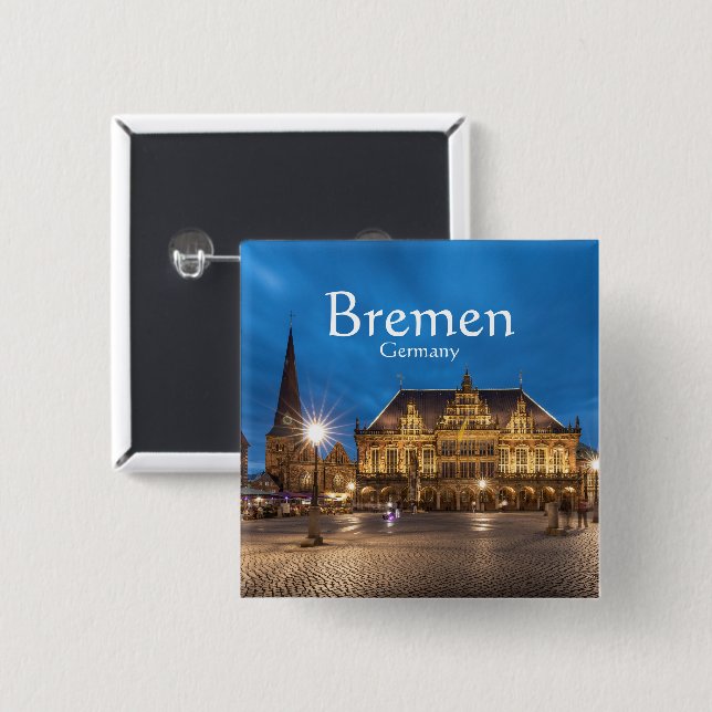 Bremen Germany 2 Inch Square Button (Front & Back)