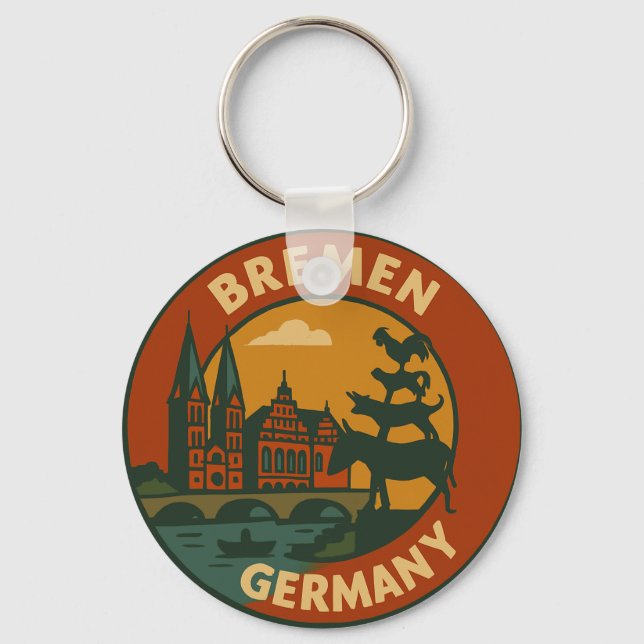 Bremen Germany City Art Keychain (Front)