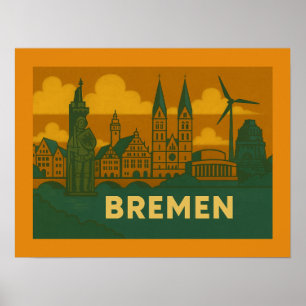 Bremen Germany City Art Poster