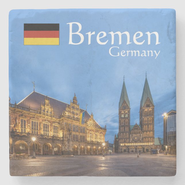 Bremen Germany Souvenir Stone Coaster (Front)