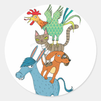 Bremen musicians classic round sticker