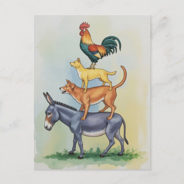 Bremen Town Musicians Statue Germany Postcard (Front)