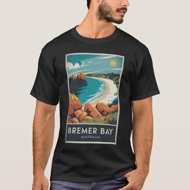Bremer Bay Australia Illustration Travel Art Retro T-Shirt (Front)
