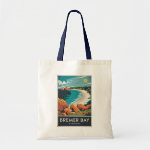 Bremer Bay Australia Illustration Travel Art Retro Tote Bag