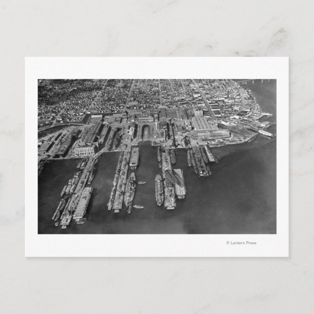 Bremerton, WA Aerial View of Navy Docks Postcard (Front)