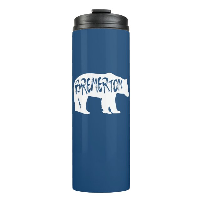 Bremerton Washington Bear Thermal Tumbler (Front)