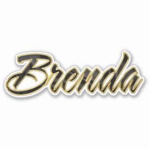 Brenda black gold lettering sticker