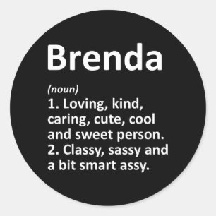 Brenda Definition Personalized Name Funny Birthday Classic Round Sticker