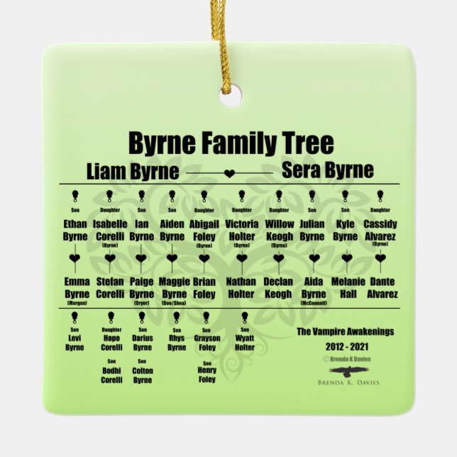 Brenda K Davies Vampire Awakenings Family Tree Ceramic Ornament (Front)