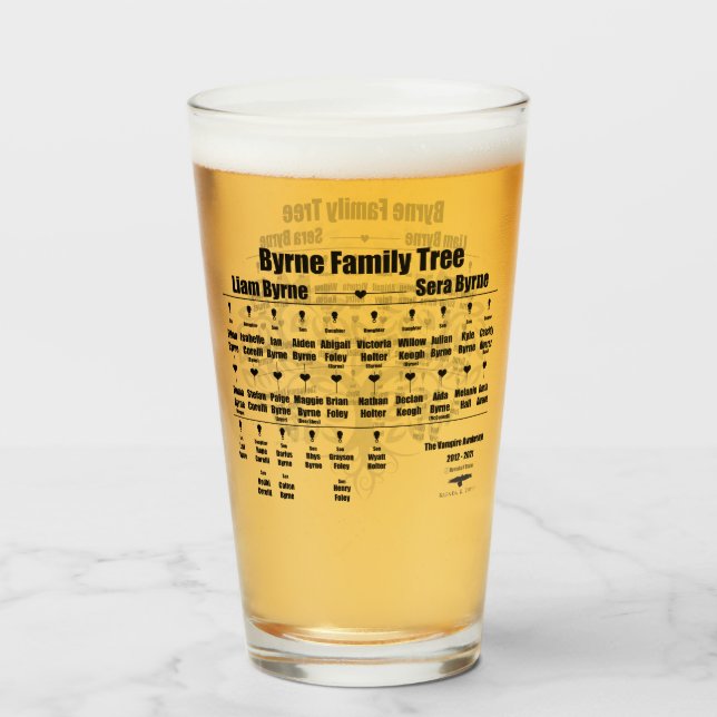 Brenda K Davies Vampire Awakenings Family Tree Glass (Front Filled)