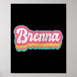 Brenna First Name Girl Vintage 70s 80s Personalize Poster