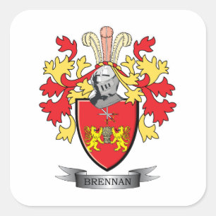 Brennan Coat of Arms Square Sticker