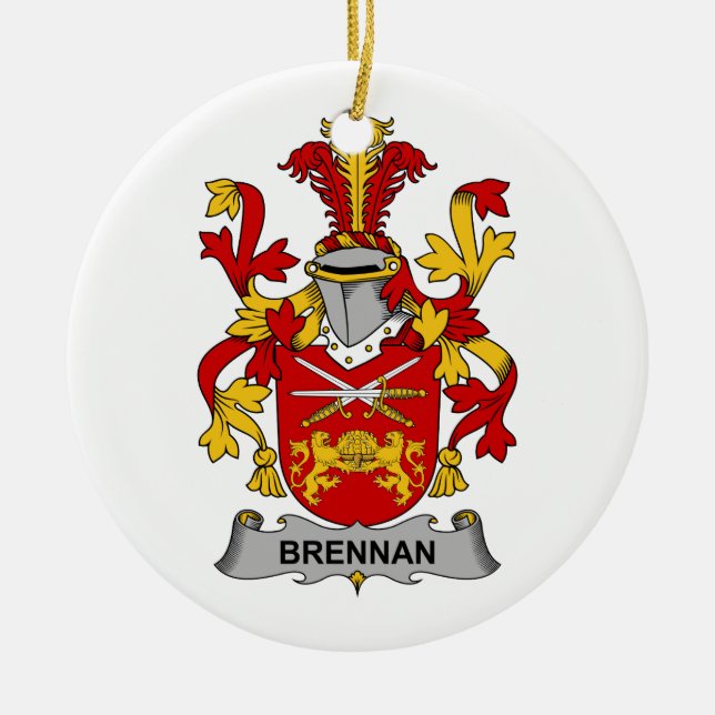 Brennan Family Crest Ceramic Ornament (Front)