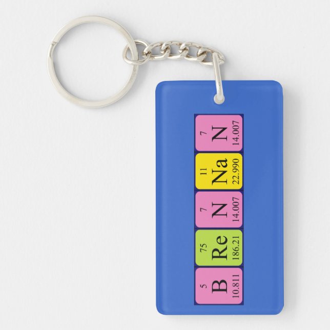 Brennan periodic table name keyring (Front)