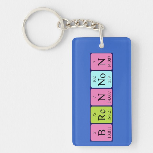 Brennon periodic table name keyring (Front)
