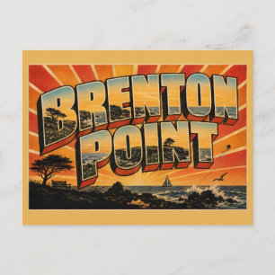 Brenton Point RI Rocky Coast Ocean Bluffs Art Postcard