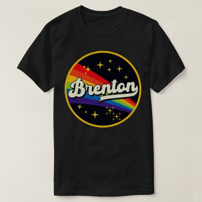 Brenton Rainbow In Space Vintage Style T-Shirt (Design Front)