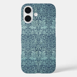 Brer Rabbit by William Morris Blue Textile Pattern iPhone 16 Case