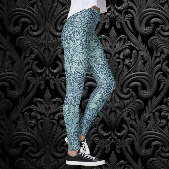 Brer Rabbit by William Morris Blue Textile Pattern Leggings (Brer Rabbit by William Morris, Textile Pattern Leggings)