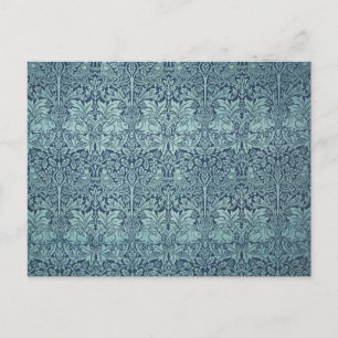 Brer Rabbit by William Morris Blue Textile Pattern Postcard