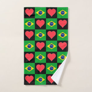 Brésil Drapeau et Motif de coeur Fun Brasil Brésil