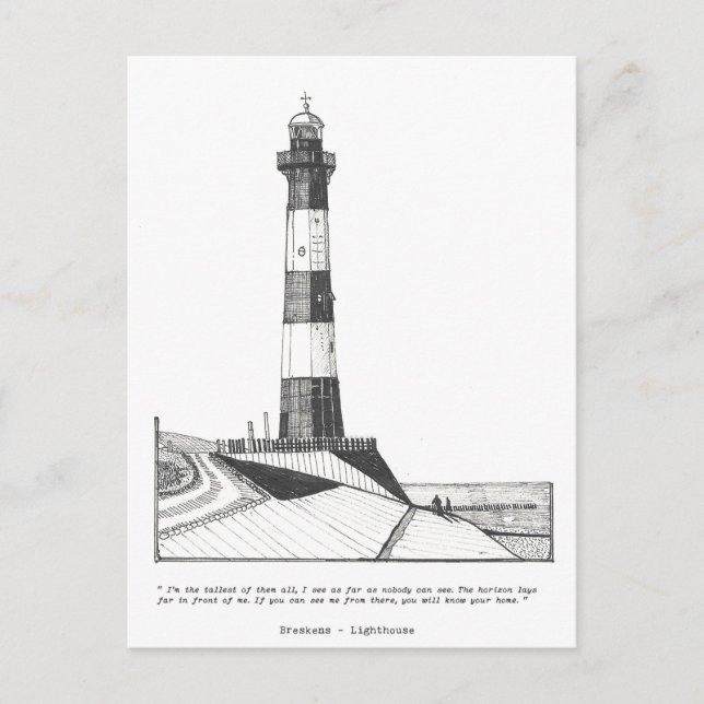Breskens Lighthouse Netherlands Illustration Postcard (Front)