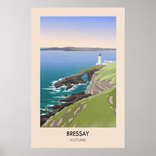 Bressay Scotland Travel Poster