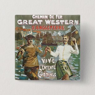 Brest á Londres 18 heurs 2 Inch Square Button