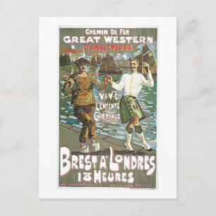 Brest á Londres 18 heurs Postcard